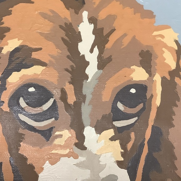 Retro Paint By Numbers Dog Pair Cocker Spaniel and Beagle Framed Pair MCM Era - Picture 6 of 16